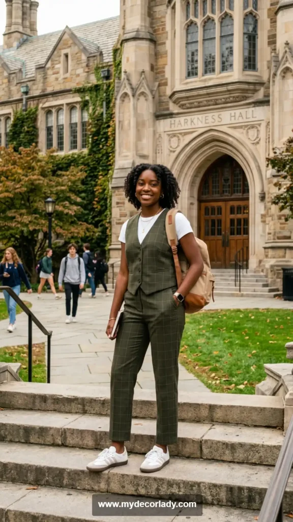 10. Vest and Trouser Matching Set for Trendy Campus Fashion