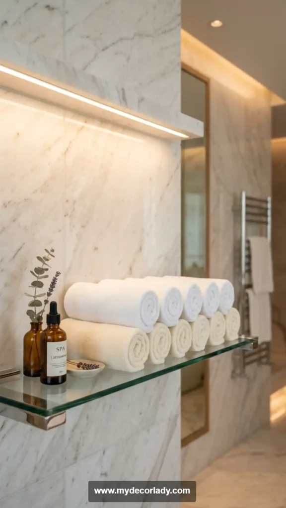 11. Keep Towels Organized Like a Korean Hotel