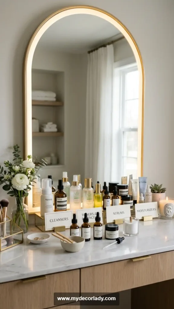 11. Skincare Category Labels for a Beauty Station