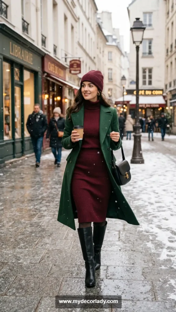 12. Matching Turtleneck and Skirt Set