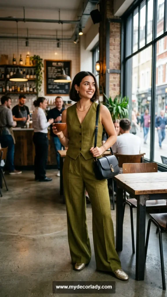 12. Matching Vest and Wide-Leg Pants Set