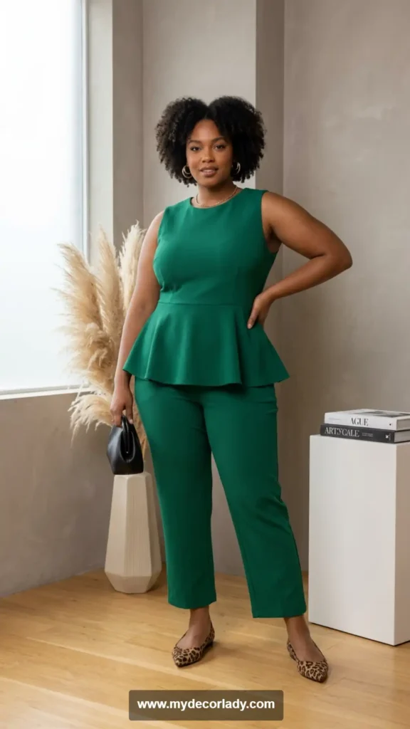 13. Peplum Top and Matching Pants Set