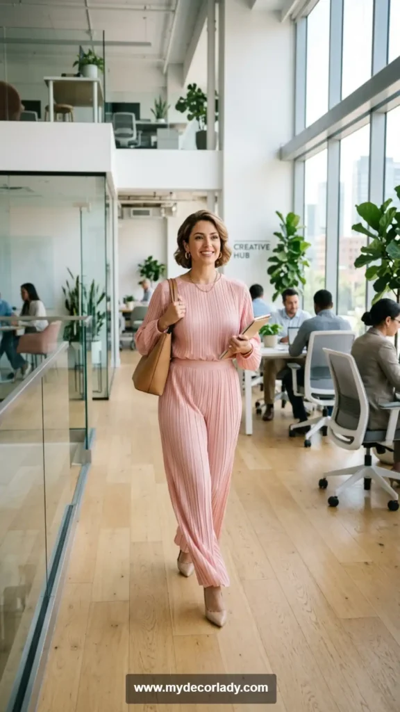13. Pleated Pants and Blouse Matching Set