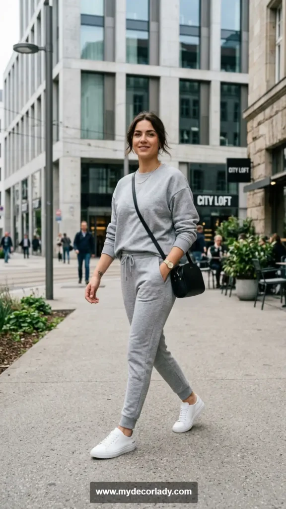 15. Grey Sweatshirt and Jogger Matching Set