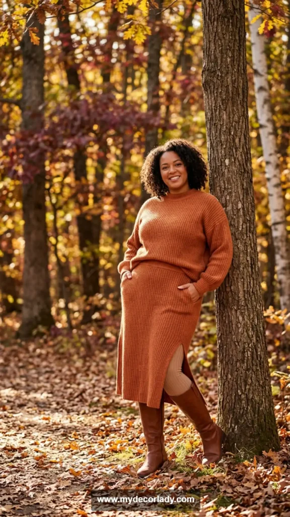 17. Sweater and Midi Skirt Matching Set