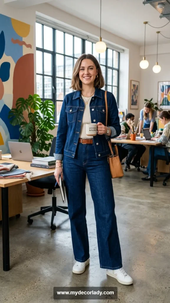18. Denim-Inspired Office Matching Set
