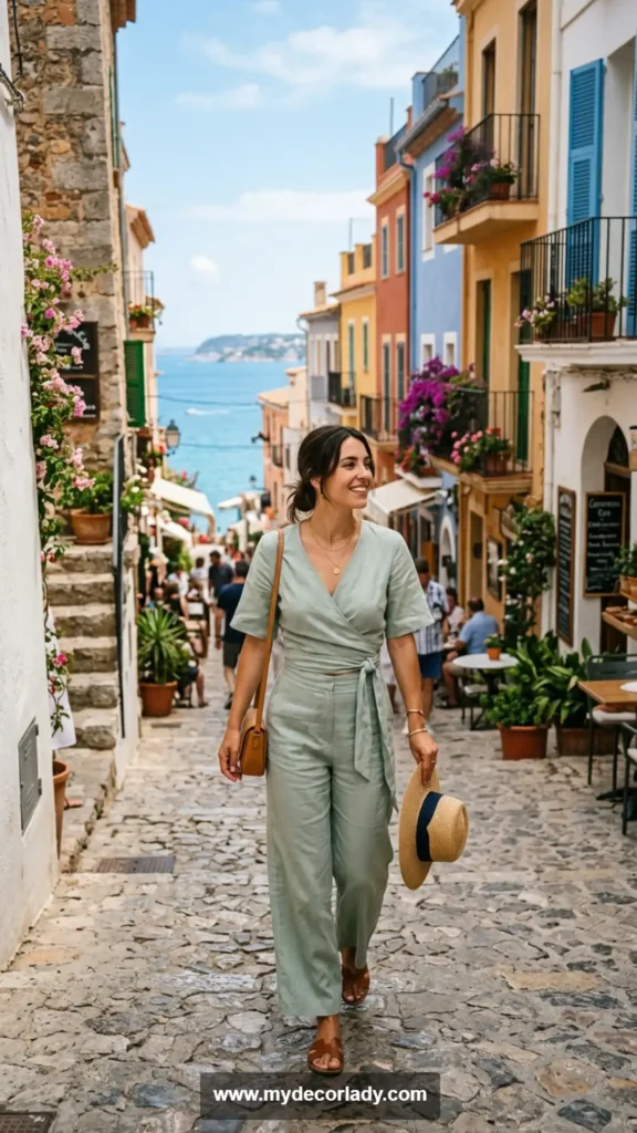 18. Matching Wrap Top and Pants Set