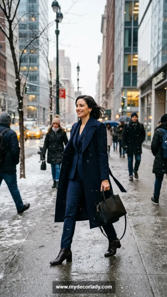 19. Long Coat and Matching Pants Set
