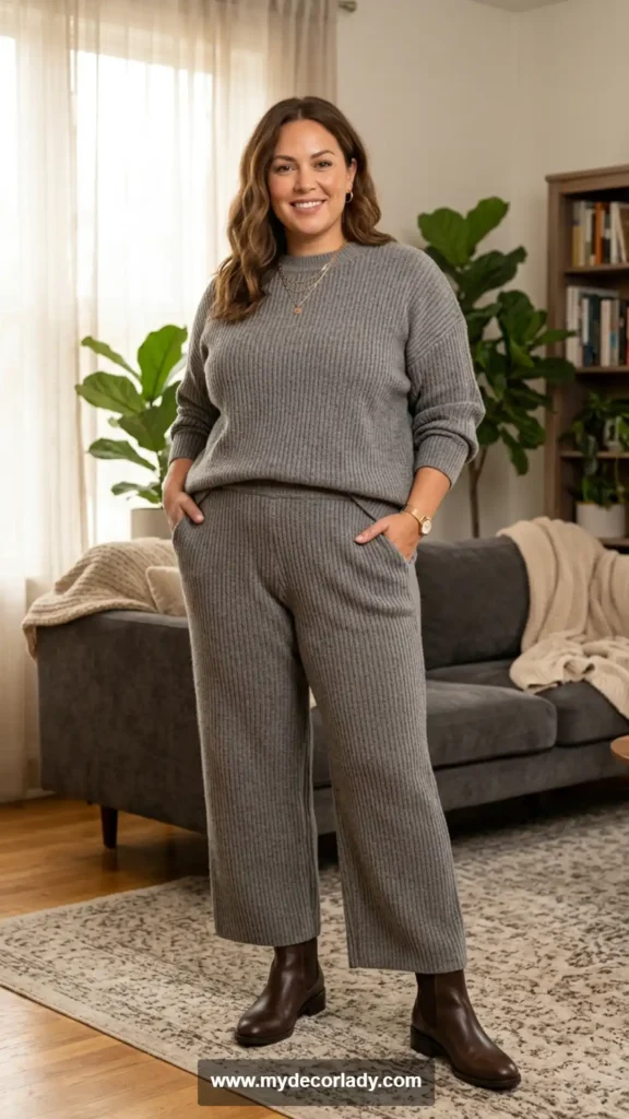 3. Ribbed Knit Matching Set