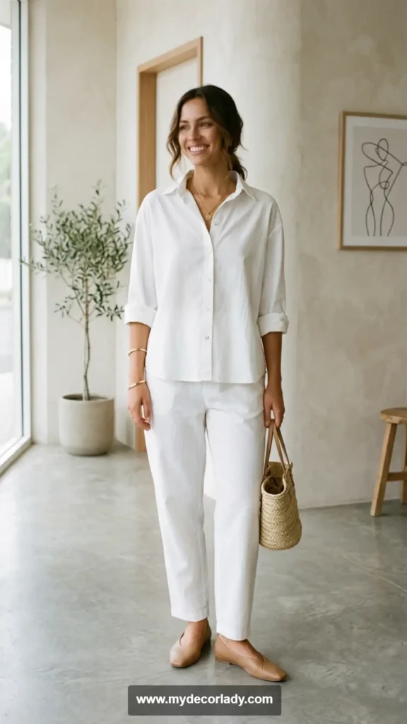 3. White Cotton Co-Ord Set for Everyday Elegance