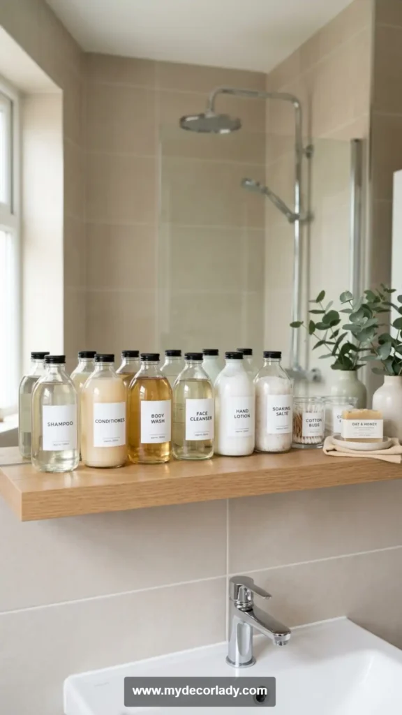 4. Replace Original Bottles With Matching Containers