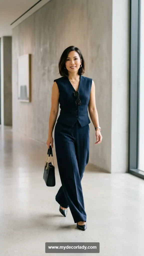 5. Tailored Vest and Wide-Leg Pants Sets