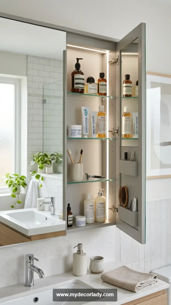 5. Use Hidden Storage Behind Mirrors