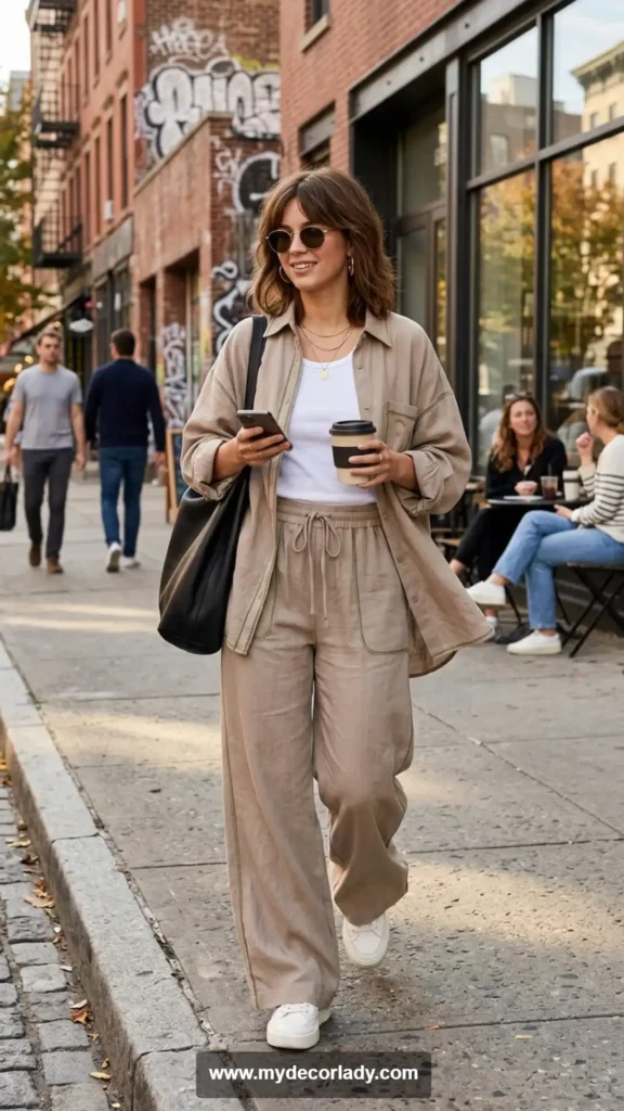 6. Oversized Shirt and Wide-Leg Pants Set