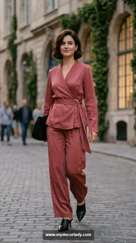 8. Wrap Top and Matching Pants Sets