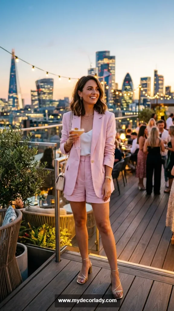 9. Pastel Blazer and Shorts Summer Set