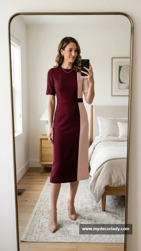 10. Color-Blocked Midi Dress