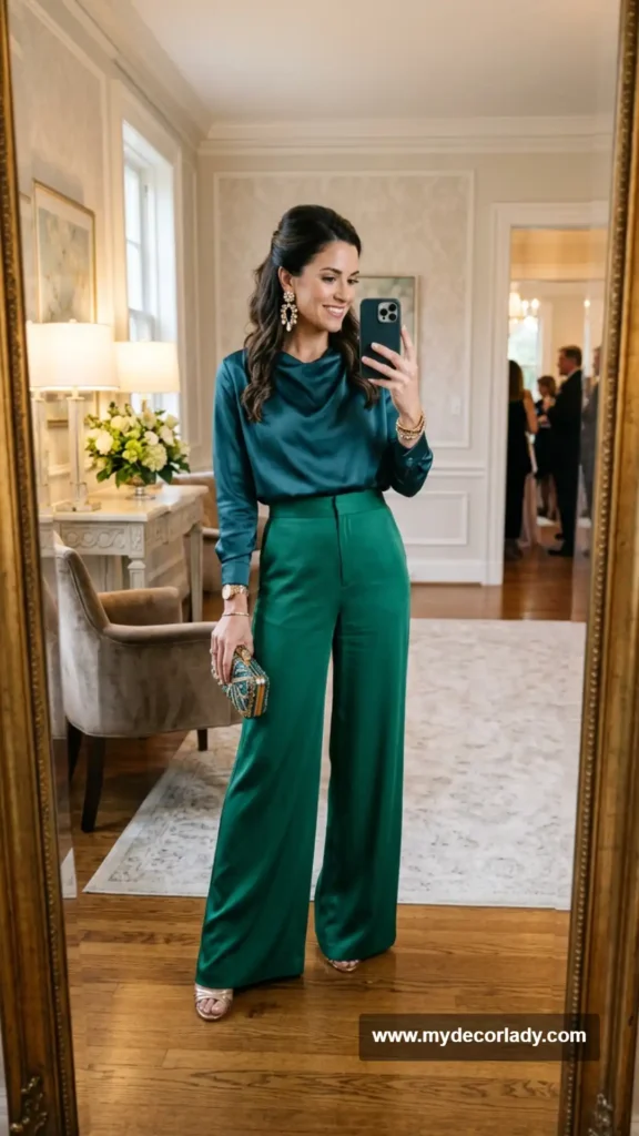10. Elegant Palazzo Pants and Dressy Top