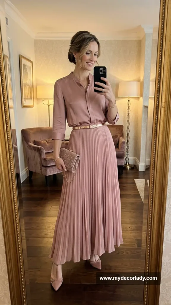 10. Matching Blouse and Maxi Skirt Set
