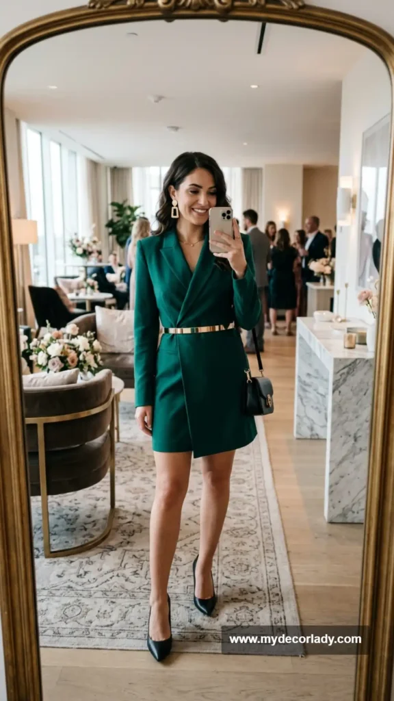 11. Blazer Dress With Pointed Heels