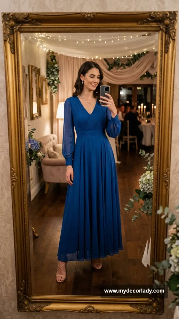 11. Long-Sleeve Chiffon Maxi Dress