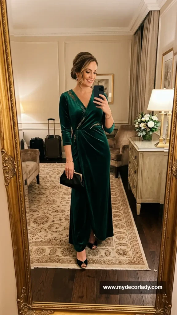 13. Jewel-Tone Velvet Dress