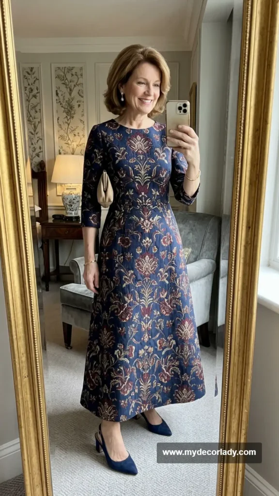 14. Floral Jacquard A-Line Dress