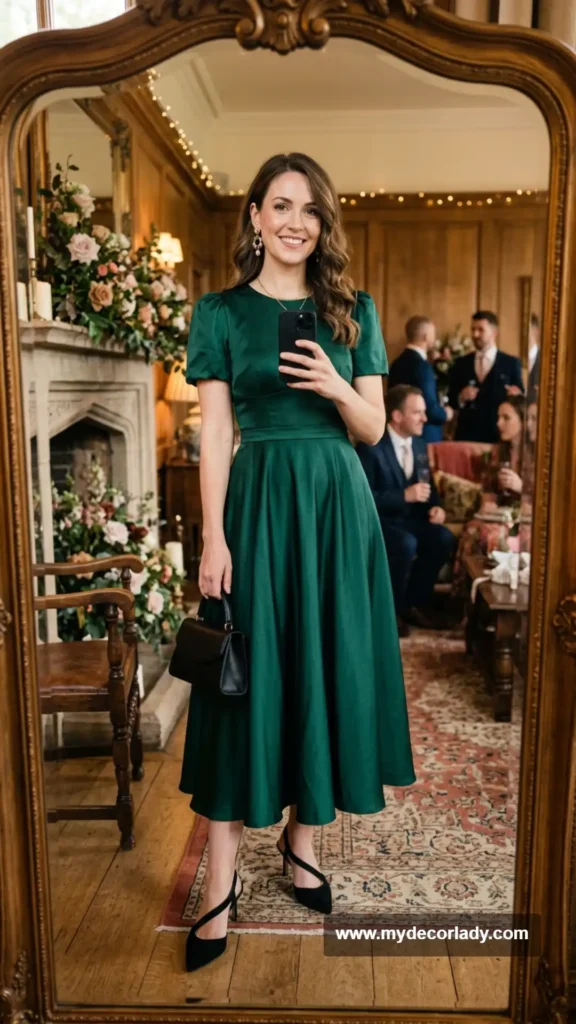 14. Tea-Length Dress for a Vintage-Inspired Wedding