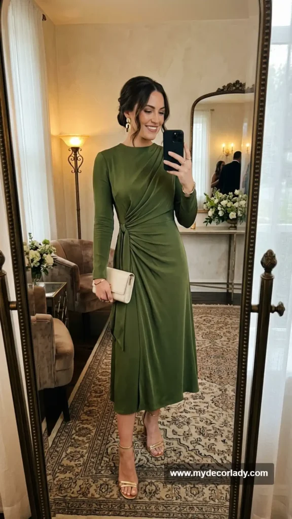16. Long-Sleeve Dress With Draped Detailing