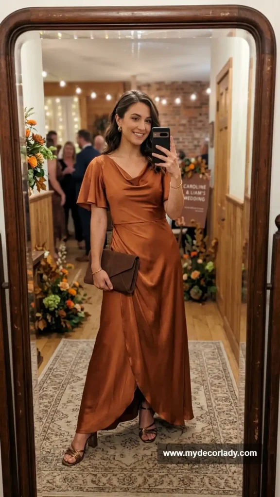 17. Copper Satin Maxi Dress