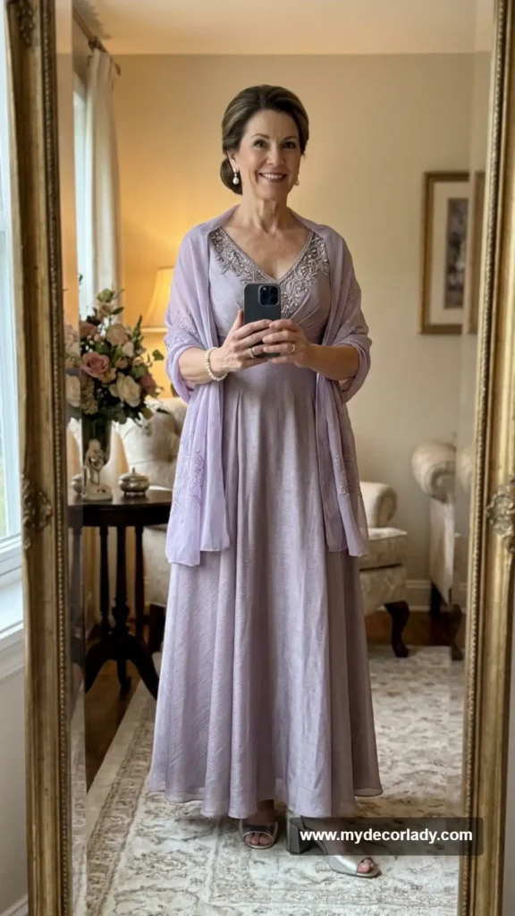 19. Lavender Embellished A-Line Gown