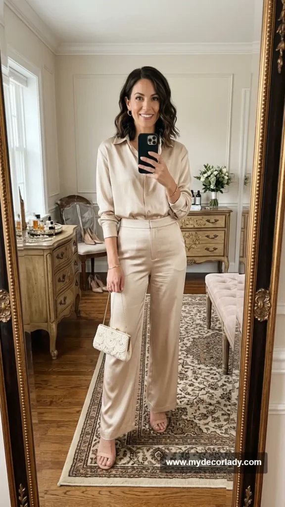 19. Matching Two-Piece Set With Heeled Sandals