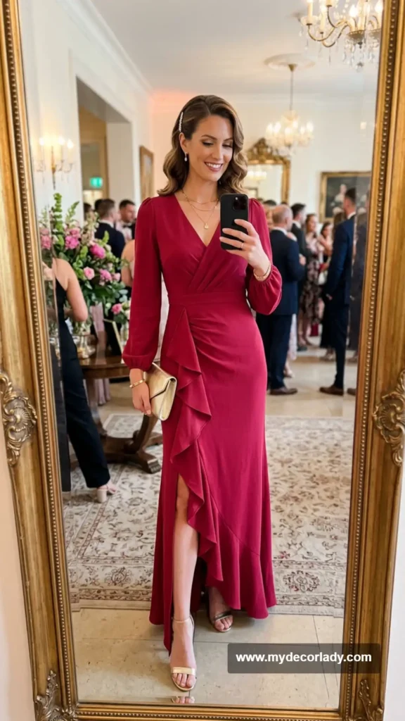 19. Ruffled Maxi Dress With a Side Slit
