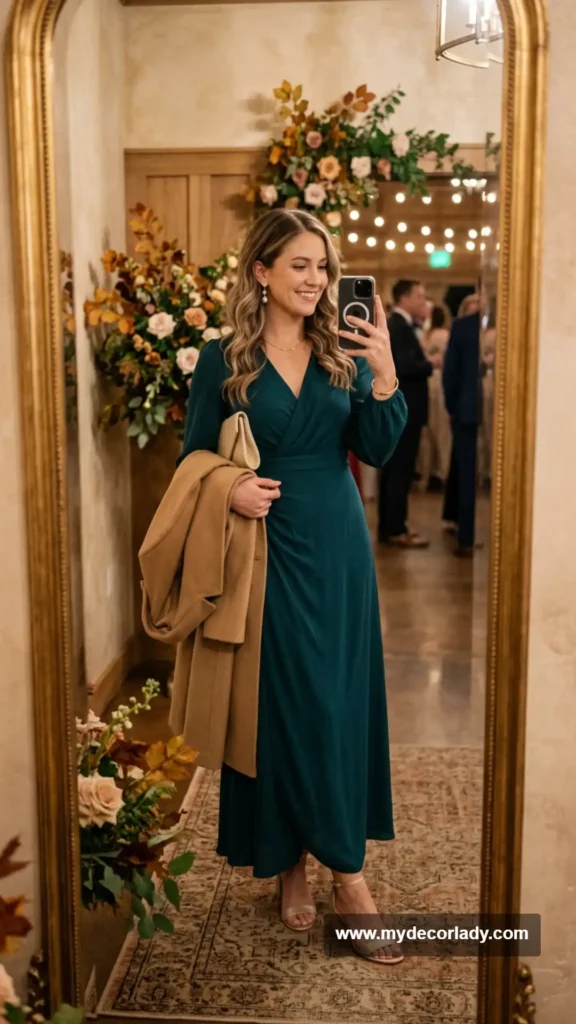 19. Teal Long-Sleeve Maxi Dress