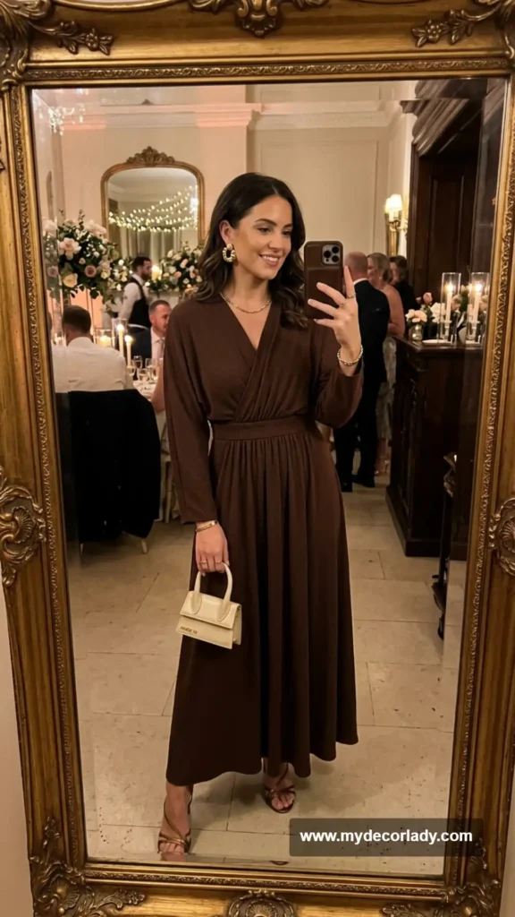 3. Chocolate Brown Maxi Dress