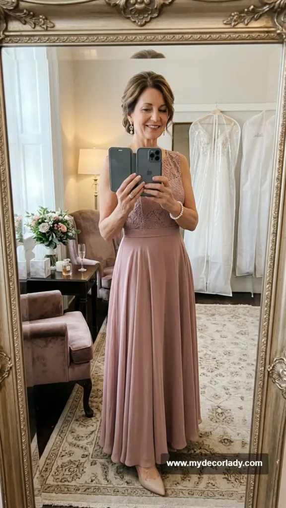 3. Dusty Rose Chiffon Gown