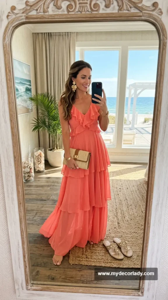 4. Breezy Chiffon Dress for a Beach Wedding