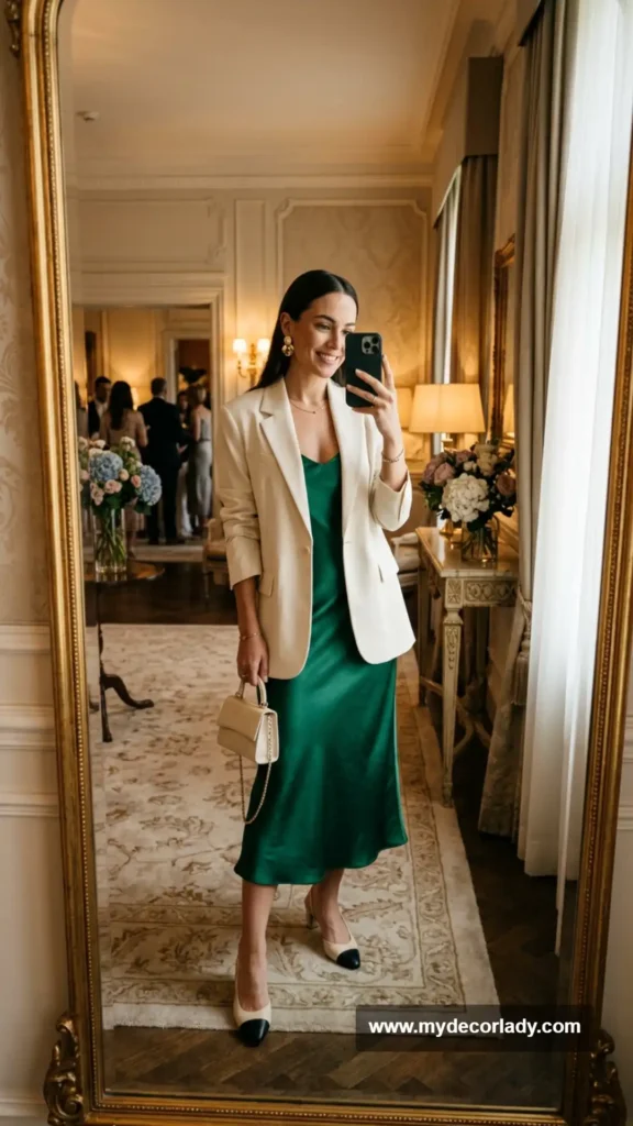 4. Slip Dress With an Oversized Blazer