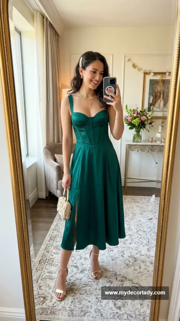 6. Corset-Inspired Midi Dress