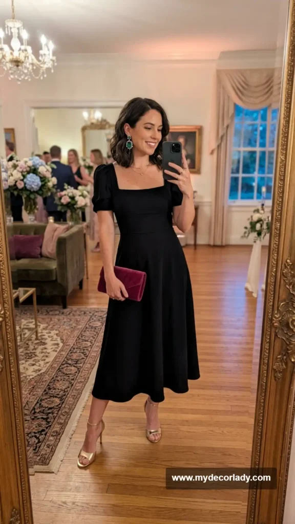 6. Little Black Dress With Colorful Accessories