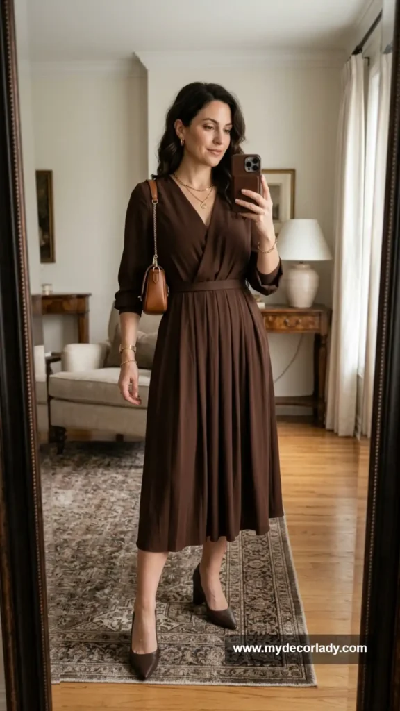 6. Monochrome Chocolate Brown Ensemble