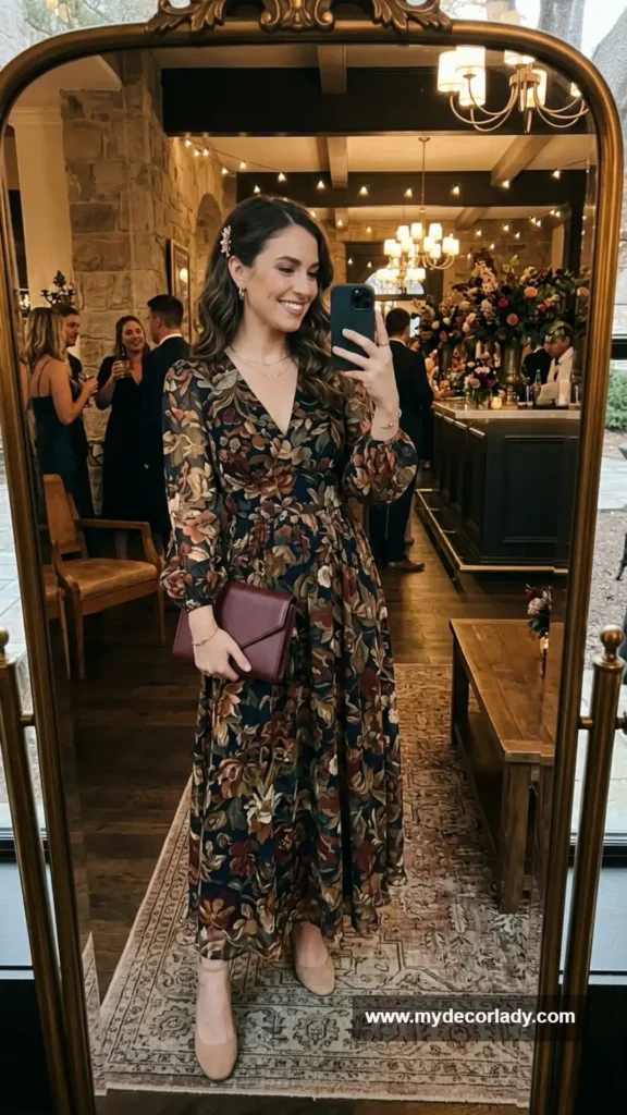 7. Floral Long-Sleeve Maxi Dress