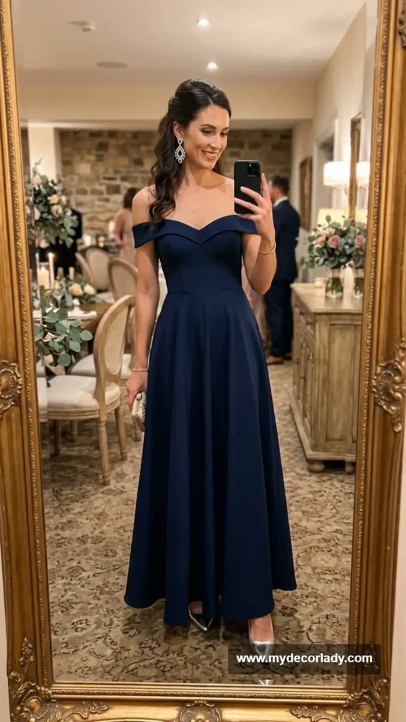 9. Off-the-Shoulder A-Line Gown